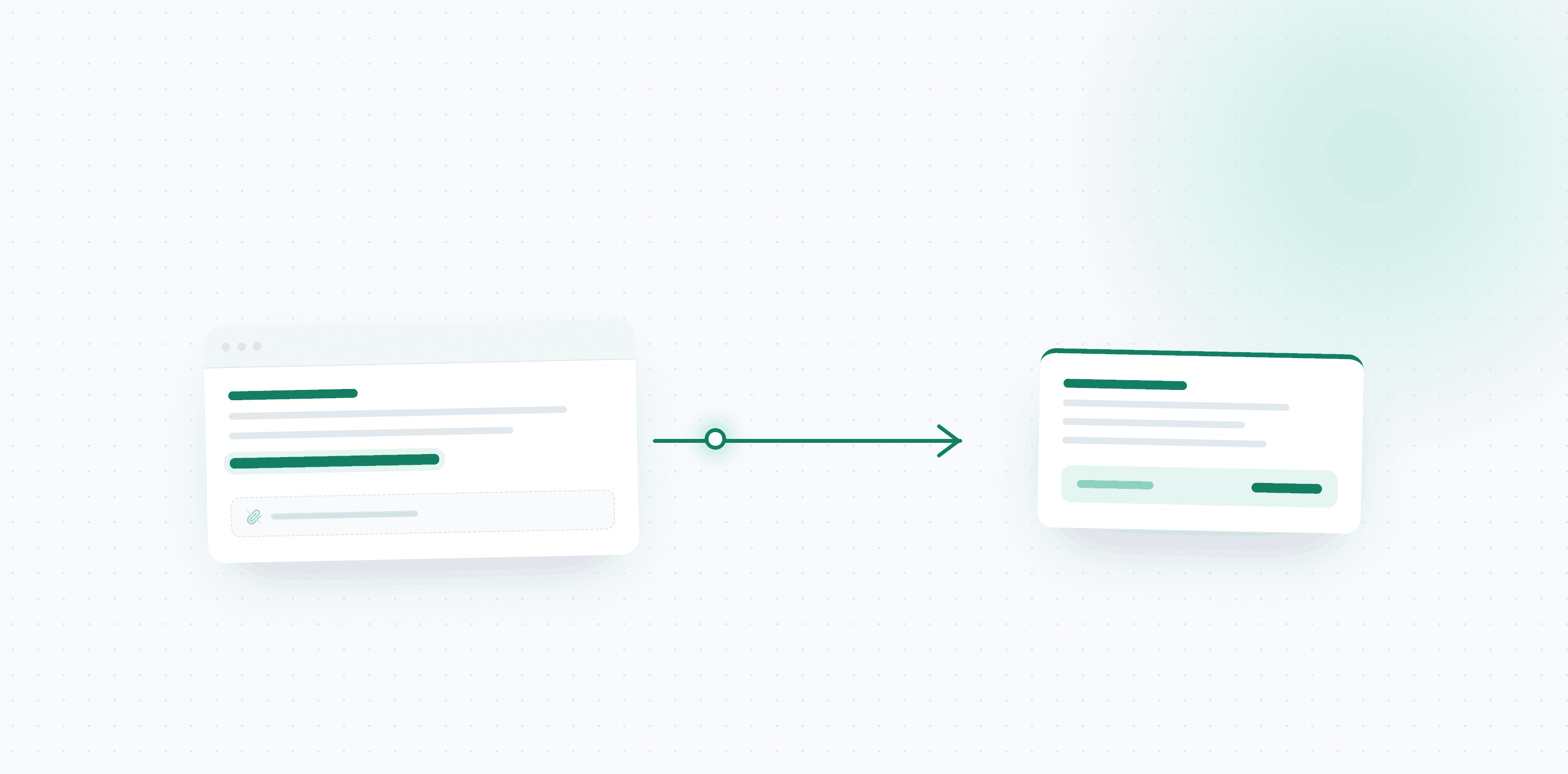 An email with a view-invoice link and no attachment, with the document itself pulled out of the link into an expense record